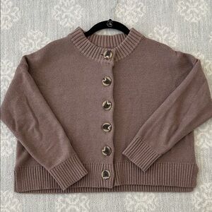 Quince Women's Button-Front Cardigan - Mauve Taupe